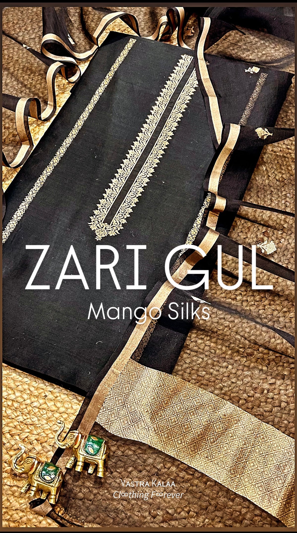 ZARI GUL Organic Chanderi Silk — The Zari Edit🖤