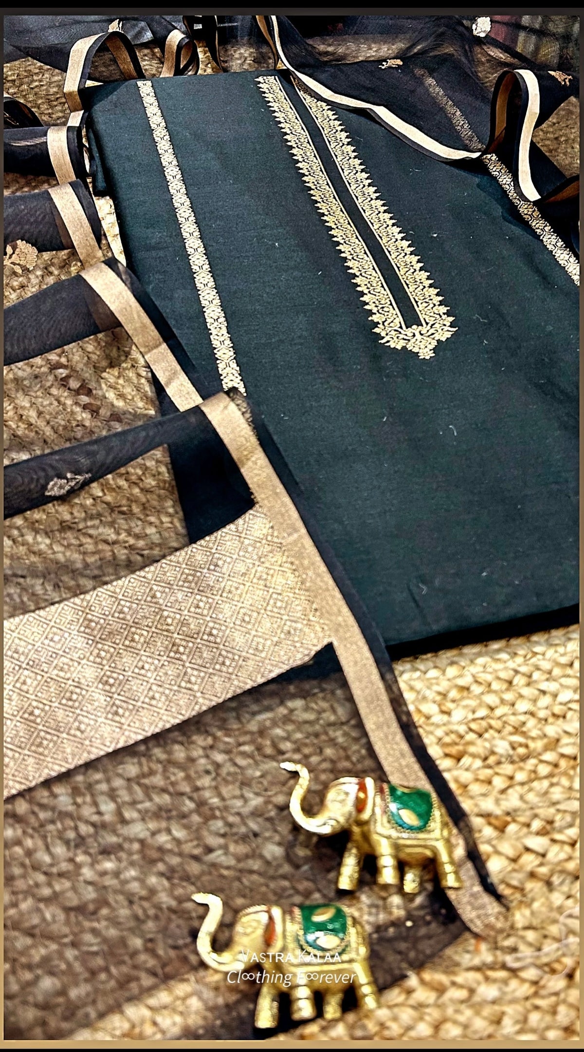 ZARI GUL Organic Chanderi Silk — The Zari Edit🖤