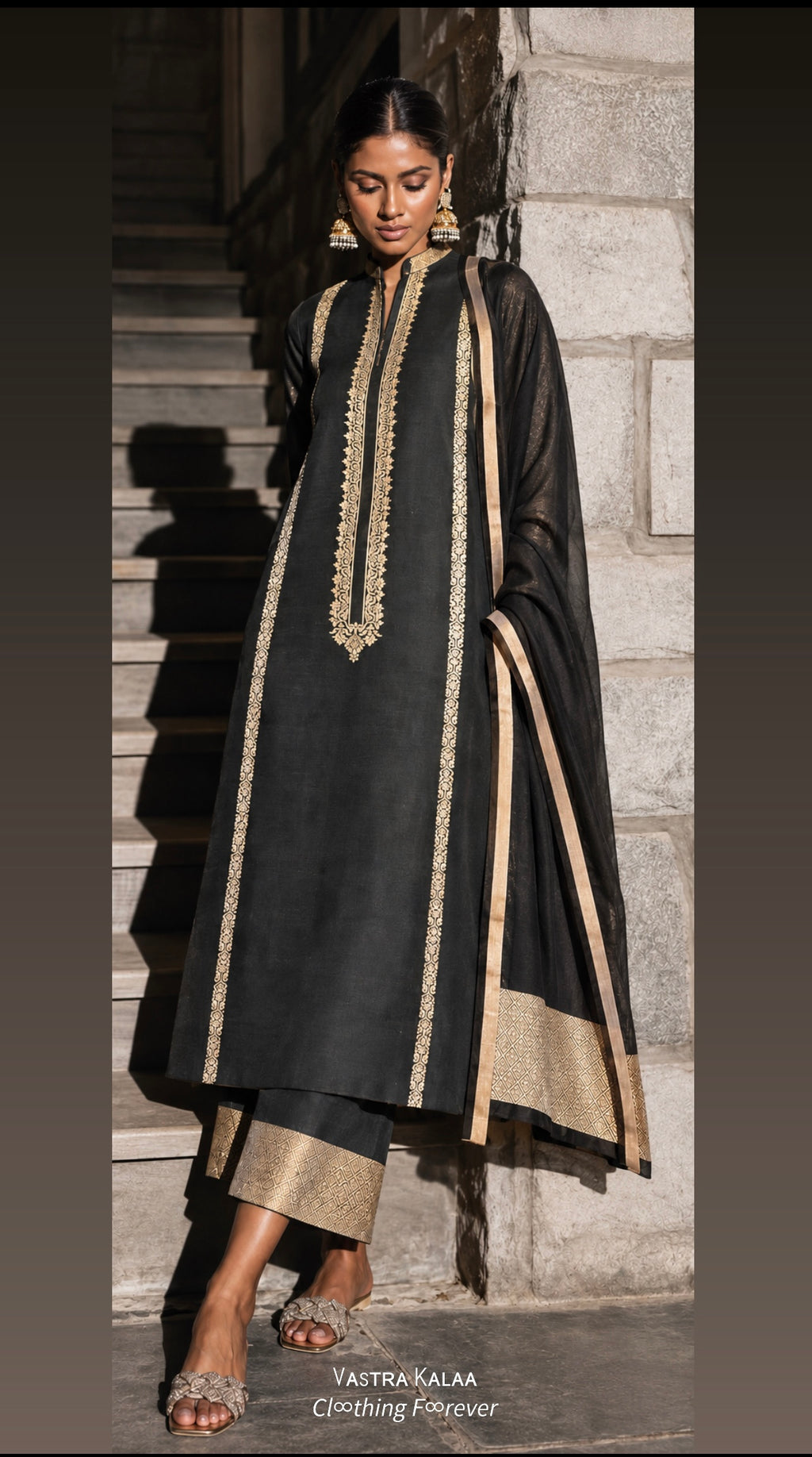 ZARI GUL Organic Chanderi Silk — The Zari Edit🖤