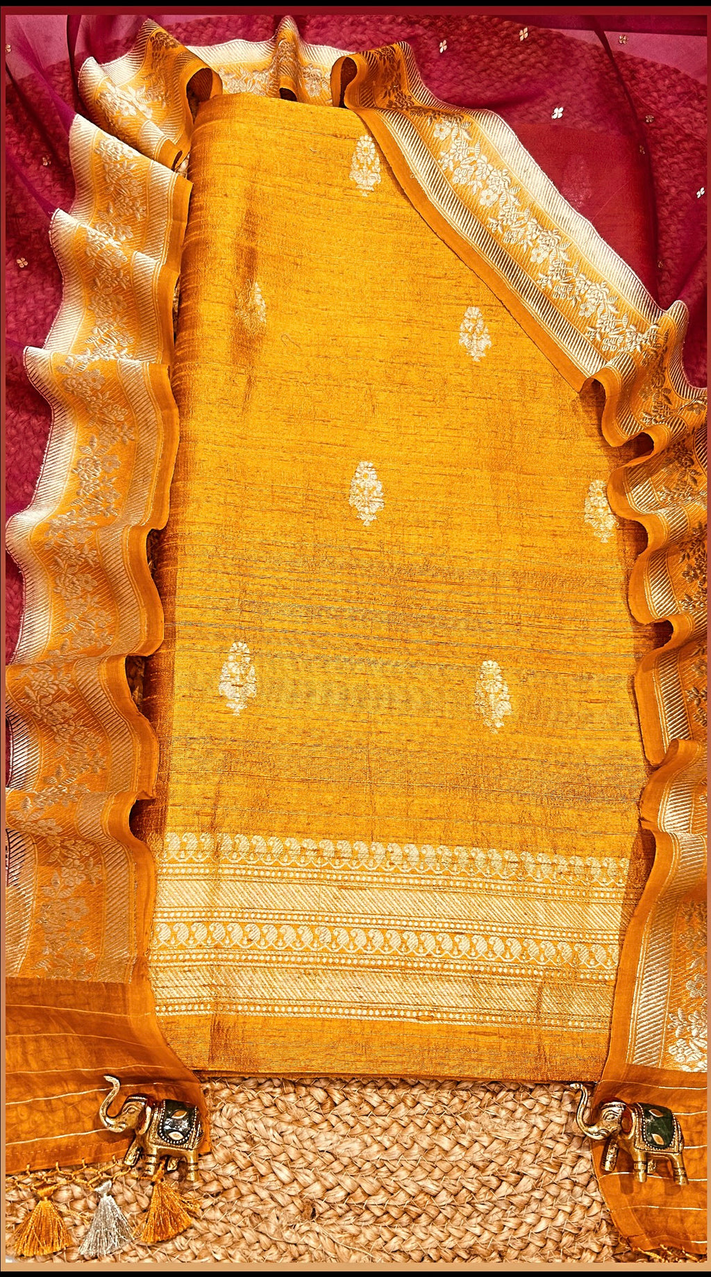 SWARNA MUSTARD AND WINE 👣 Rooted in Royal Khadhi Threads