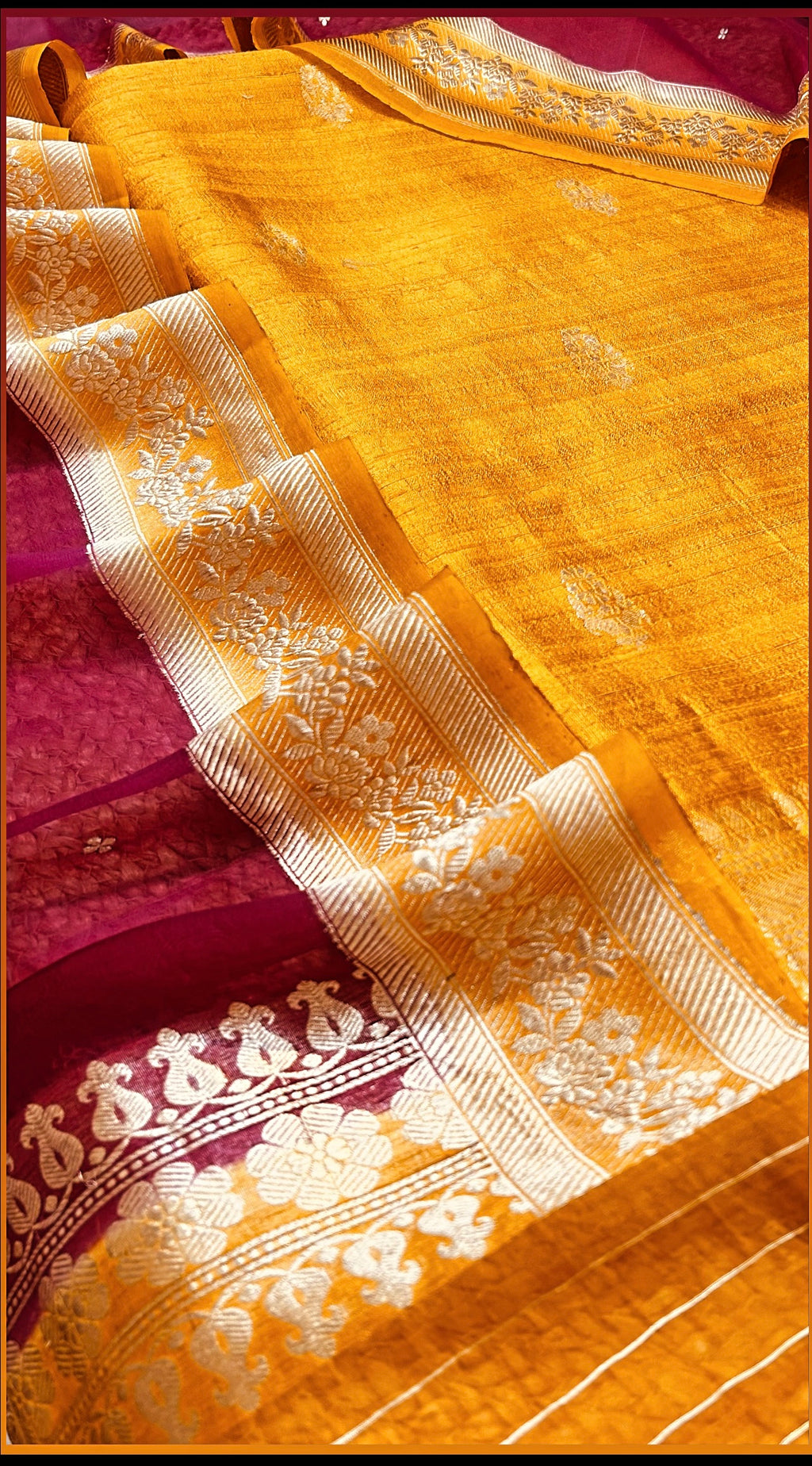 SWARNA MUSTARD AND WINE 👣 Rooted in Royal Khadhi Threads