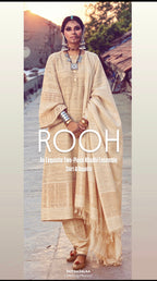 ROOH | An Exquisite Two-Piece Khadhi Ensemble | Shirt & Dupatta Gold on Gold |