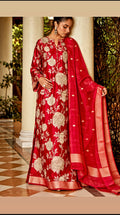 KHINKHWAB | Pure Silks | Deep Ruby Crimson |