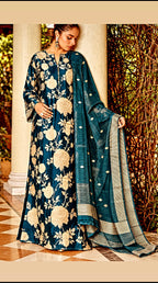 KHINKHWAB | Pure Silks | Deep Peacock Teal |